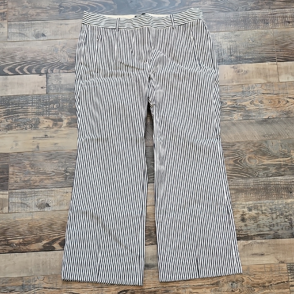 J. Crew Navy and White Striped Teddie Ankle Pants - Picture 2 of 10
